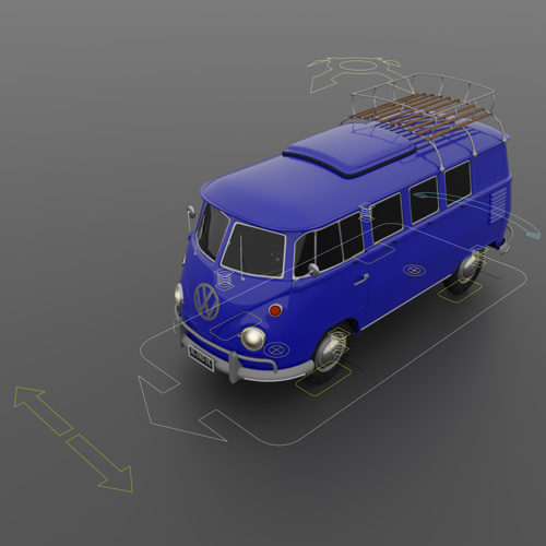 VolksWagen old Van T1 Rigged & animated preview image